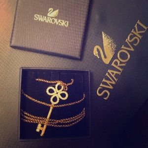 Swarovski Gold Key Pendant